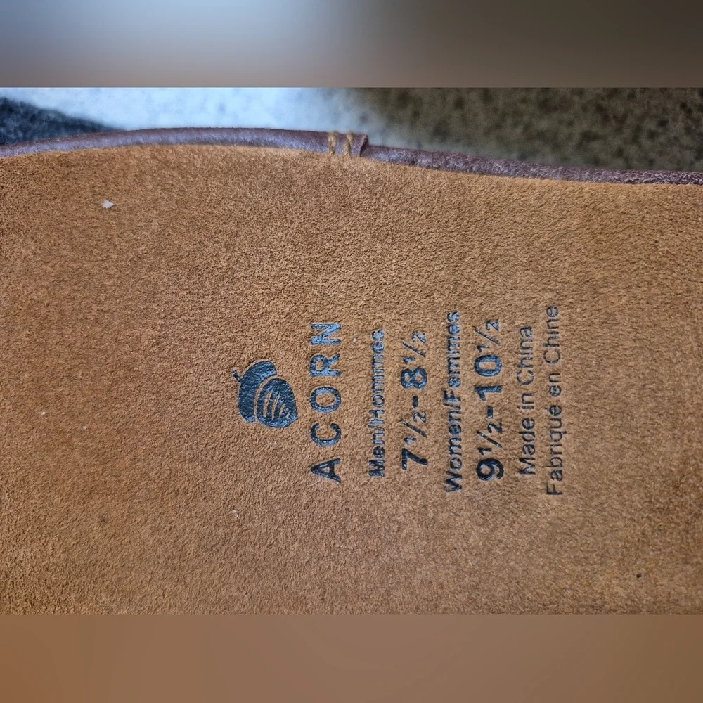 NEW Acorn Slipper Sock Maine Suede Leather Wool M Womens 9.5-10.5 / Mens 7.5-8.5